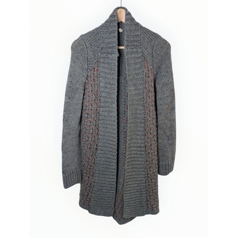 Moth Anthropologie Womens Gray Open-Front Duster Cardigan Medium